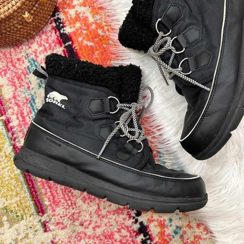 Sorel Neutral Black White Fleece Explorer Carniva… - image 2