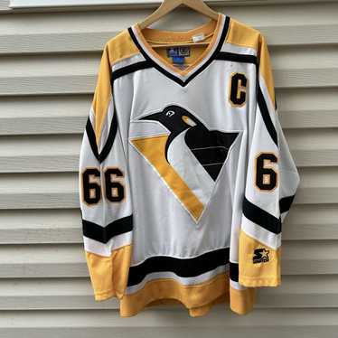 Used Vintage Pittsburgh Penguins Mario Lemieux popular Starter jersey, Size Men's Large