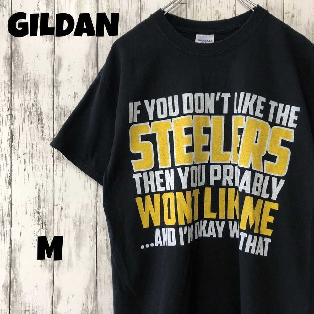 GILDAN American Vintage Big Print Black T-shirt S… - image 1