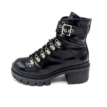 Jeffrey Campbell 7M Combat Czech Boots Black Pate… - image 1