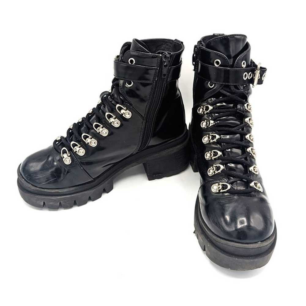 Jeffrey Campbell 7M Combat Czech Boots Black Pate… - image 3