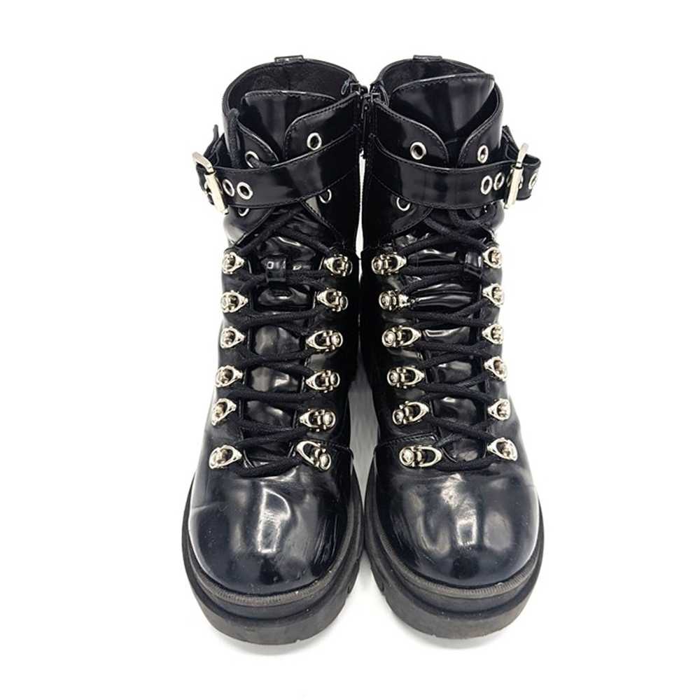 Jeffrey Campbell 7M Combat Czech Boots Black Pate… - image 4