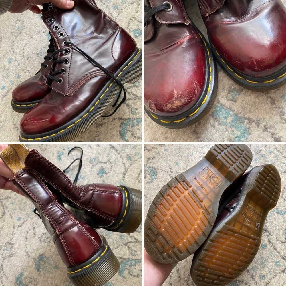 Doc DR MARTENS $180 Women's sz 7 Vegan Cherry Red… - image 1