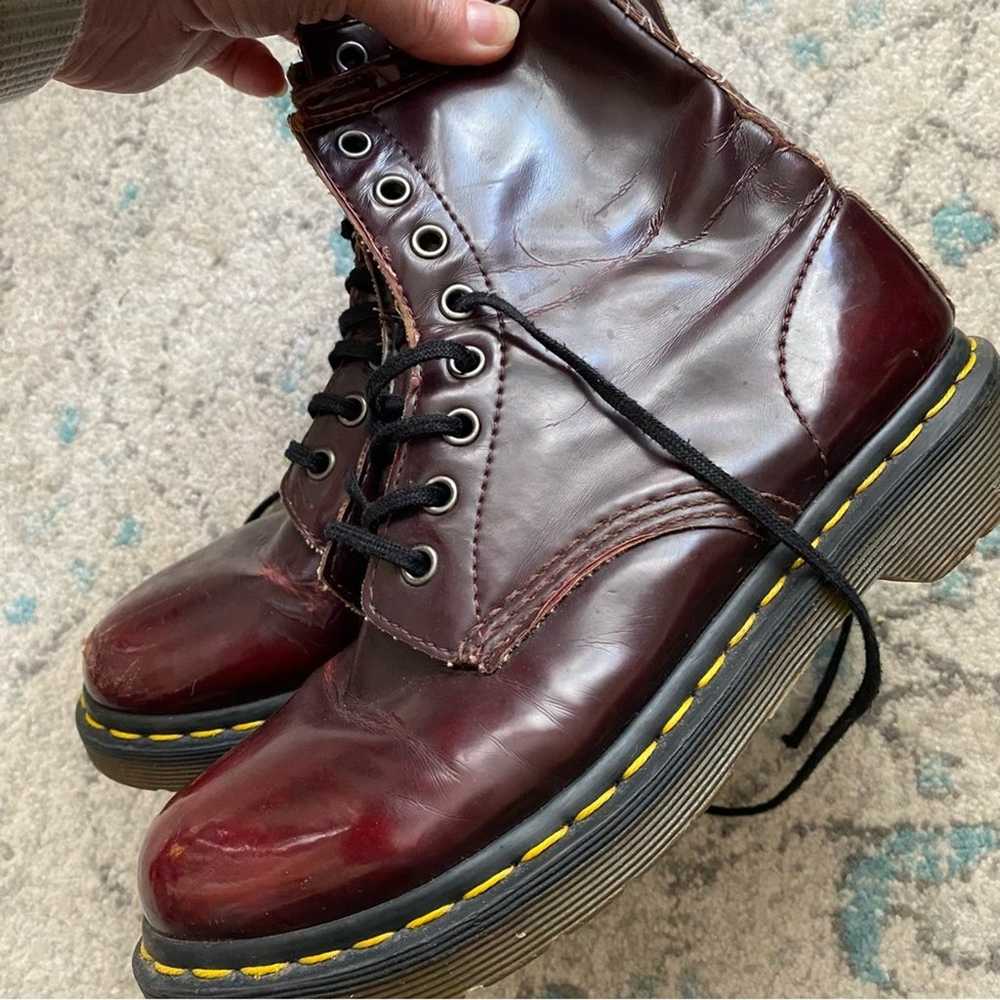 Doc DR MARTENS $180 Women's sz 7 Vegan Cherry Red… - image 2