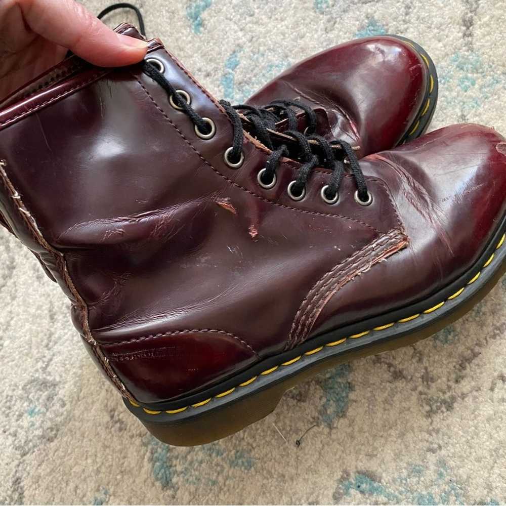 Doc DR MARTENS $180 Women's sz 7 Vegan Cherry Red… - image 3