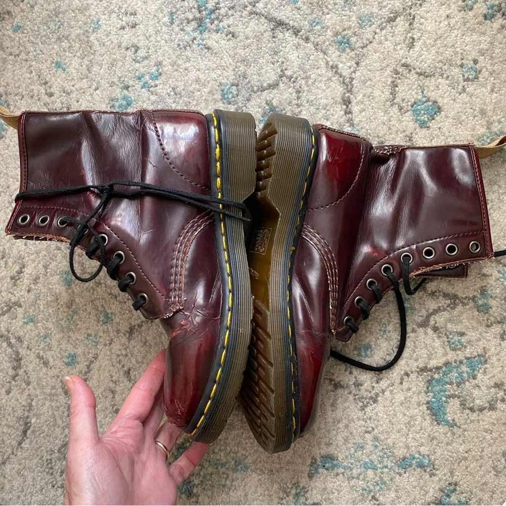 Doc DR MARTENS $180 Women's sz 7 Vegan Cherry Red… - image 6