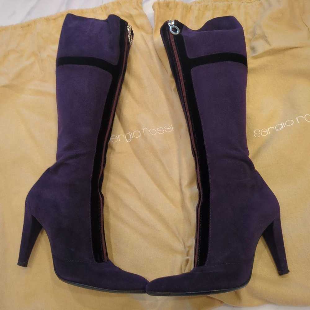 Sergio Rossi boots in purple color. - image 6