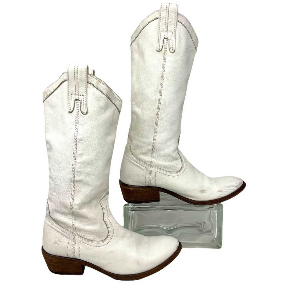 Frye Boot (5.5) Carson Pull-On White Mid-Calf Wes… - image 1