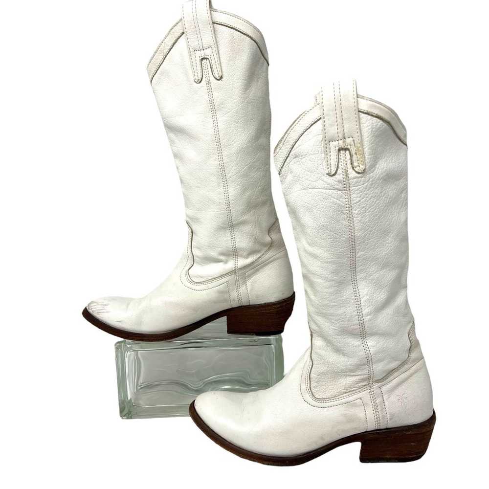 Frye Boot (5.5) Carson Pull-On White Mid-Calf Wes… - image 2