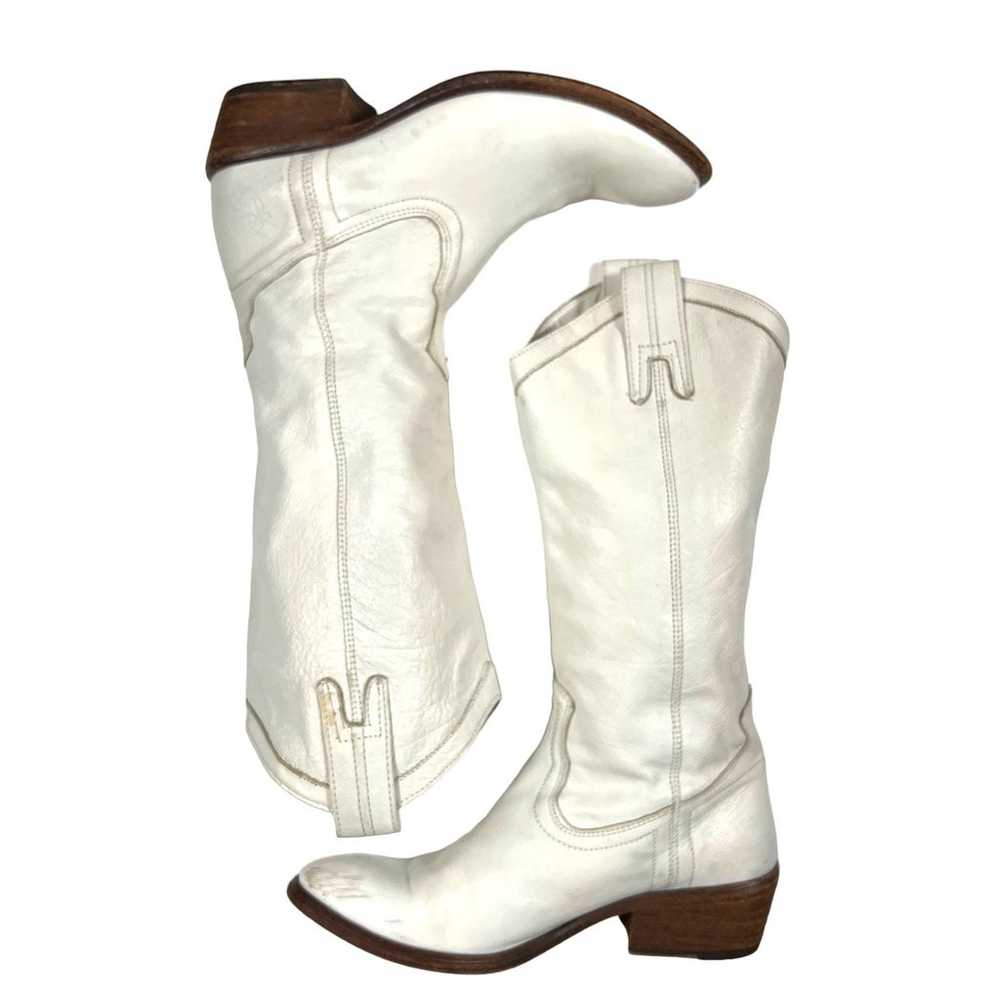 Frye Boot (5.5) Carson Pull-On White Mid-Calf Wes… - image 3