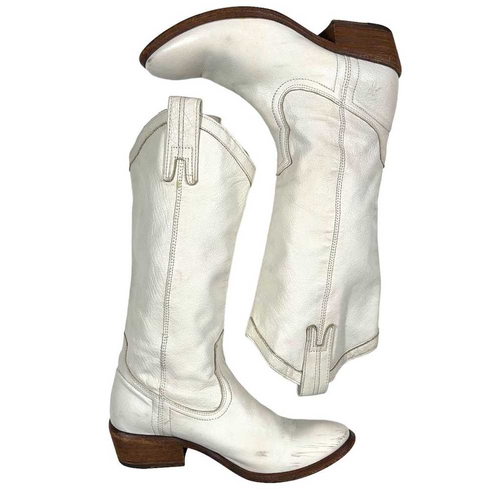 Frye Boot (5.5) Carson Pull-On White Mid-Calf Wes… - image 4