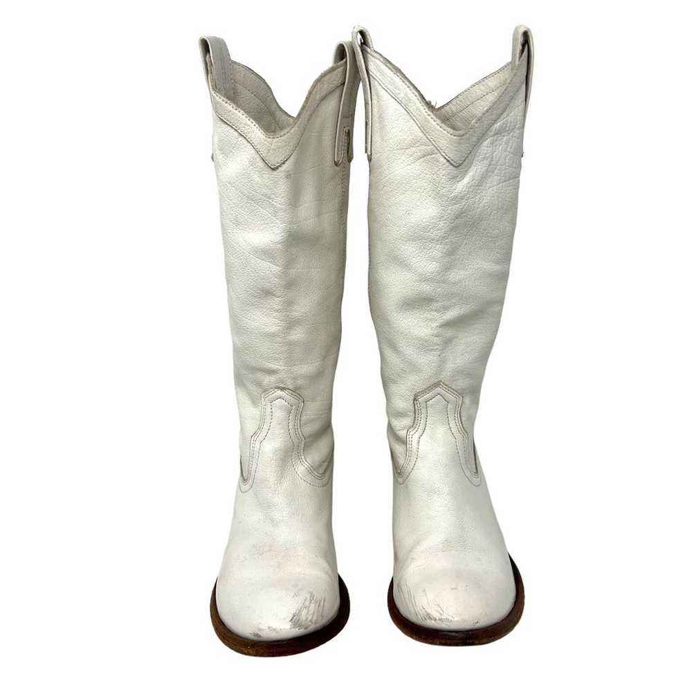 Frye Boot (5.5) Carson Pull-On White Mid-Calf Wes… - image 5