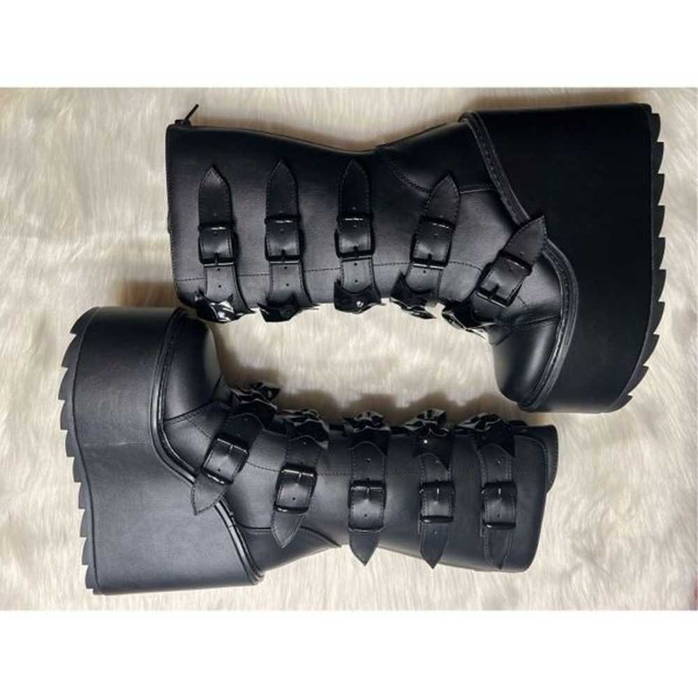 YRU Black Bat Bow Dune Platform Boots (Size 8) - image 10