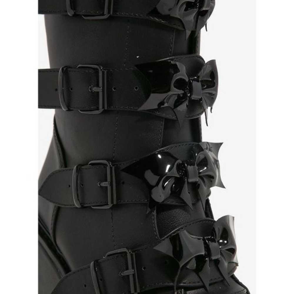 YRU Black Bat Bow Dune Platform Boots (Size 8) - image 2