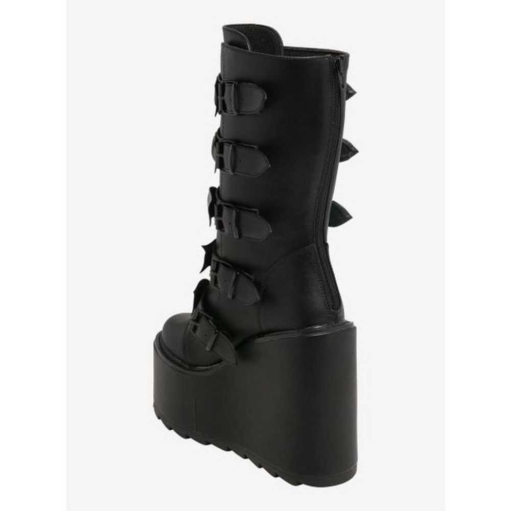 YRU Black Bat Bow Dune Platform Boots (Size 8) - image 4