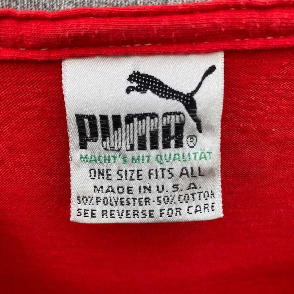 Vintage 80s Puma Sports Made in USA red gray ring… - image 3