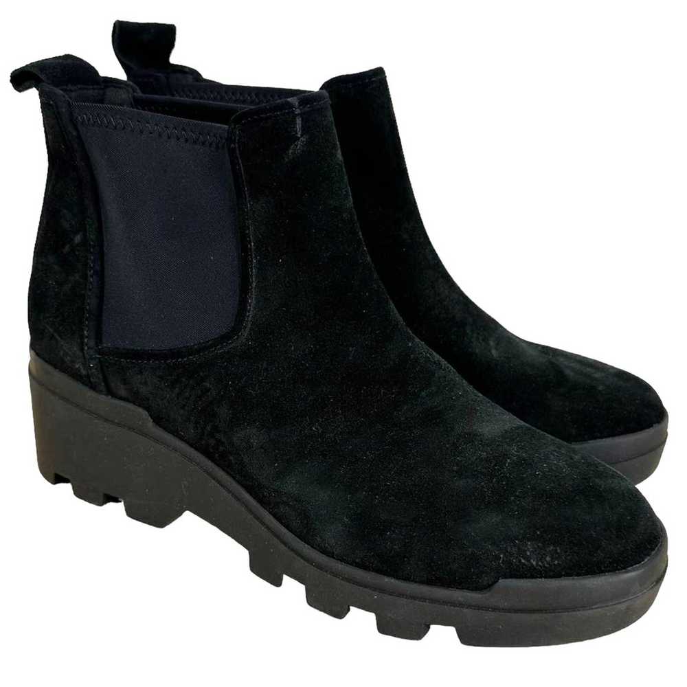 Eileen Fisher Splash Waterproof Suede Bootie Blac… - image 1