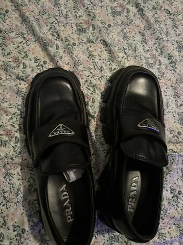 Prada Prada Monolith brushed leather loafers