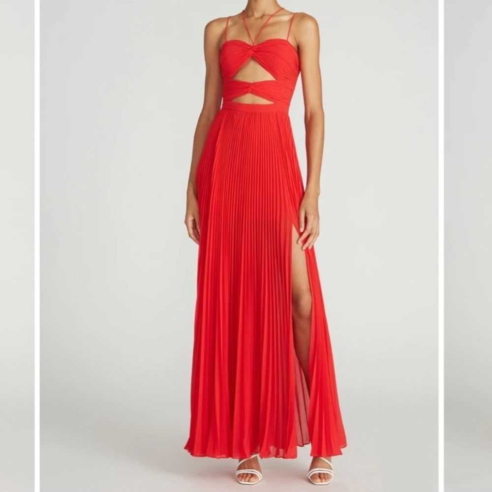 Amur AMUR Dress Lana Cutout Pleated Maxi Gown Red… - image 1