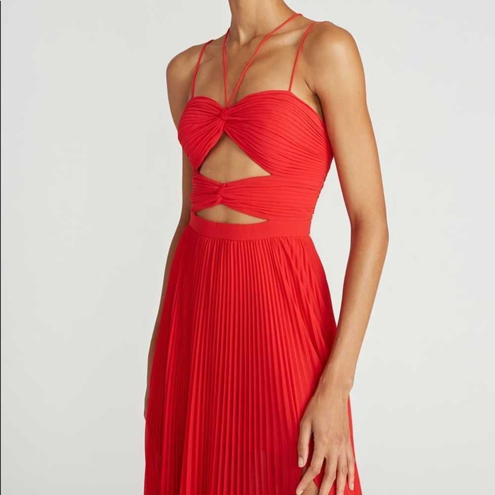 Amur AMUR Dress Lana Cutout Pleated Maxi Gown Red… - image 5