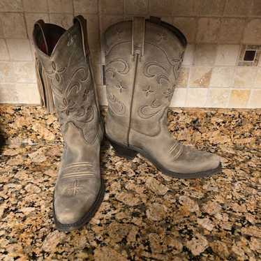 ARIAT Sage Stars Beige Leather Pull On Cowgirl Wes