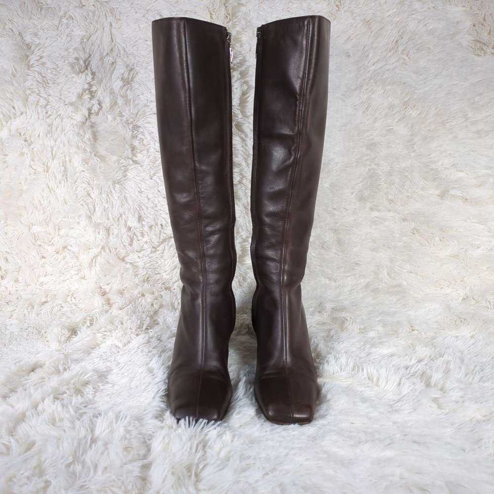 【GUCCI】Leather Square Toe Long Boots 21.5cm - image 2