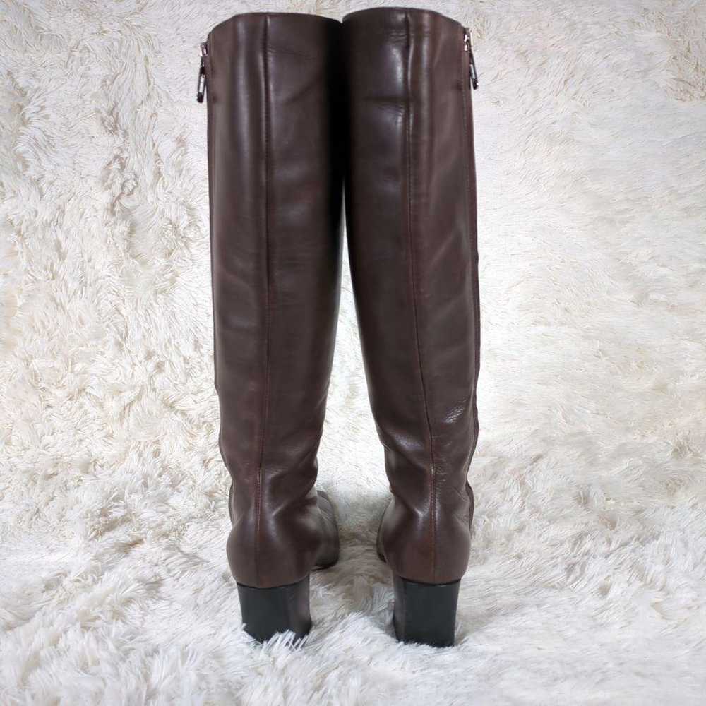 【GUCCI】Leather Square Toe Long Boots 21.5cm - image 5