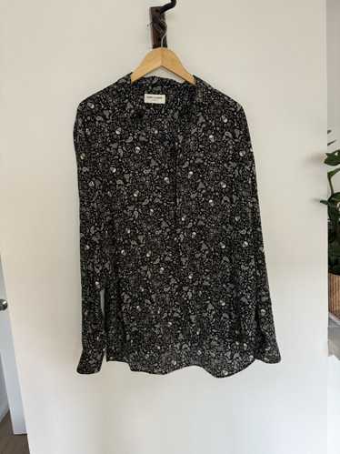 Saint Laurent Paris Silk de Crepe Skull shirt