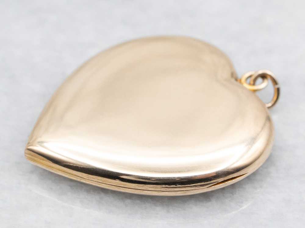 Floral Etched Heart Shaped Locket - image 2