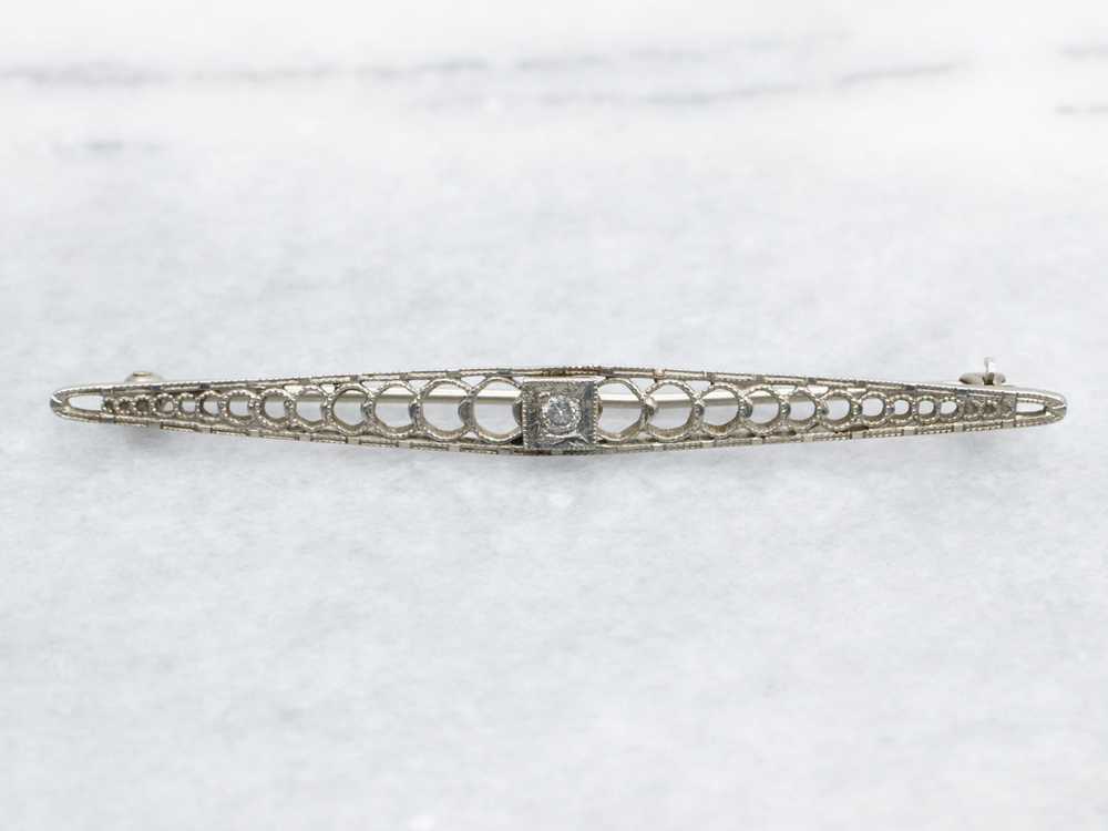 Openwork Diamond Brooch - image 1