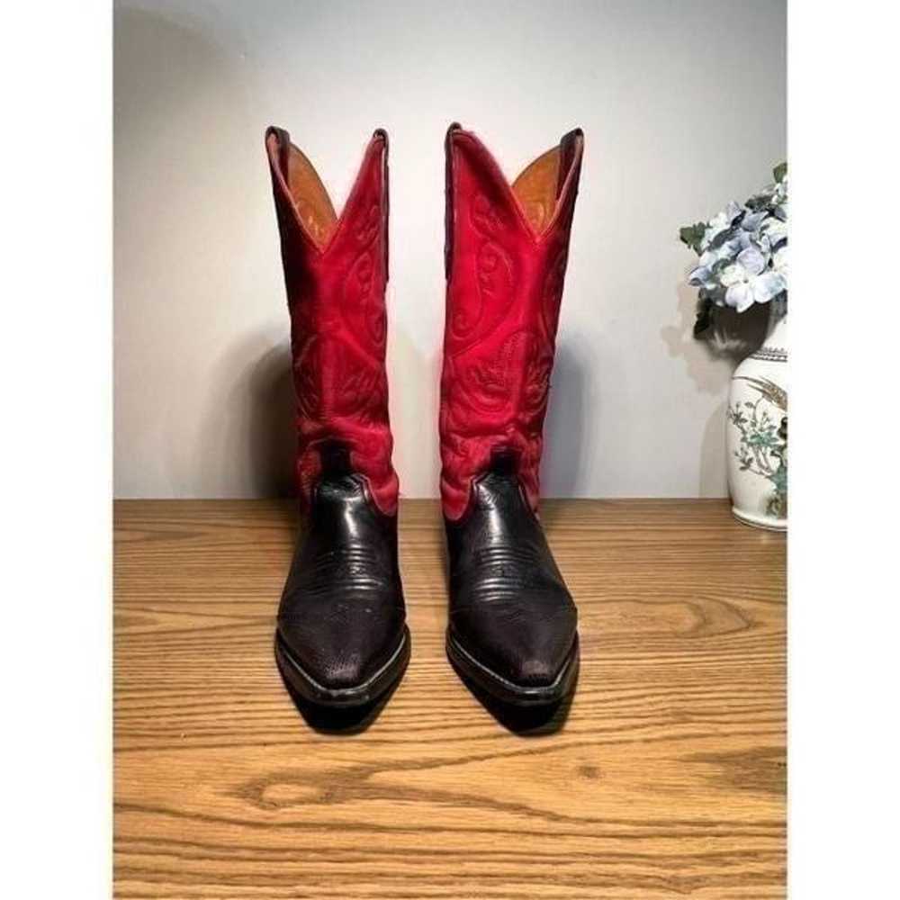 Red and black Nine West cowboy boot| 7 - image 2