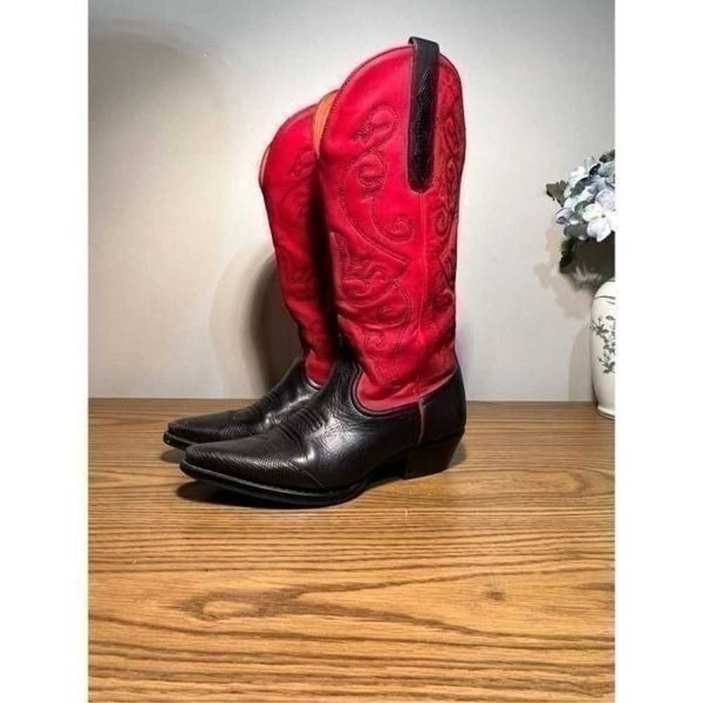 Red and black Nine West cowboy boot| 7 - image 4