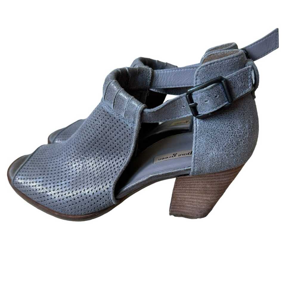 PAUL GREEN Leather Peep Toe Booties Pewter Gray S… - image 8