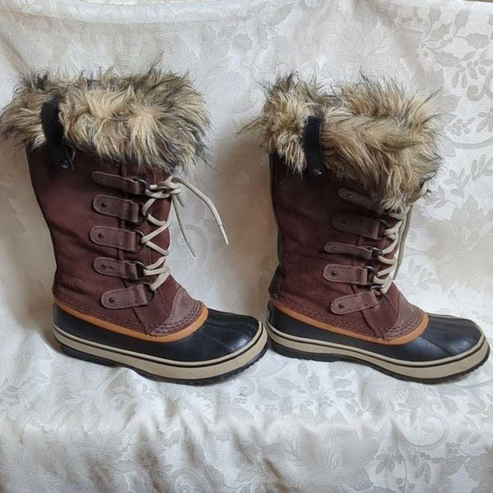 Sorel Joan of Arc Brown Waterproof Leather and Su… - image 1