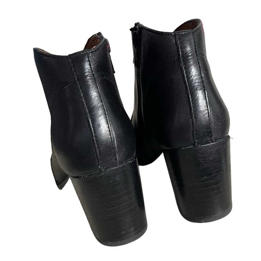 FRYE Black Leather Boots NORA Ankle Booties Side … - image 3