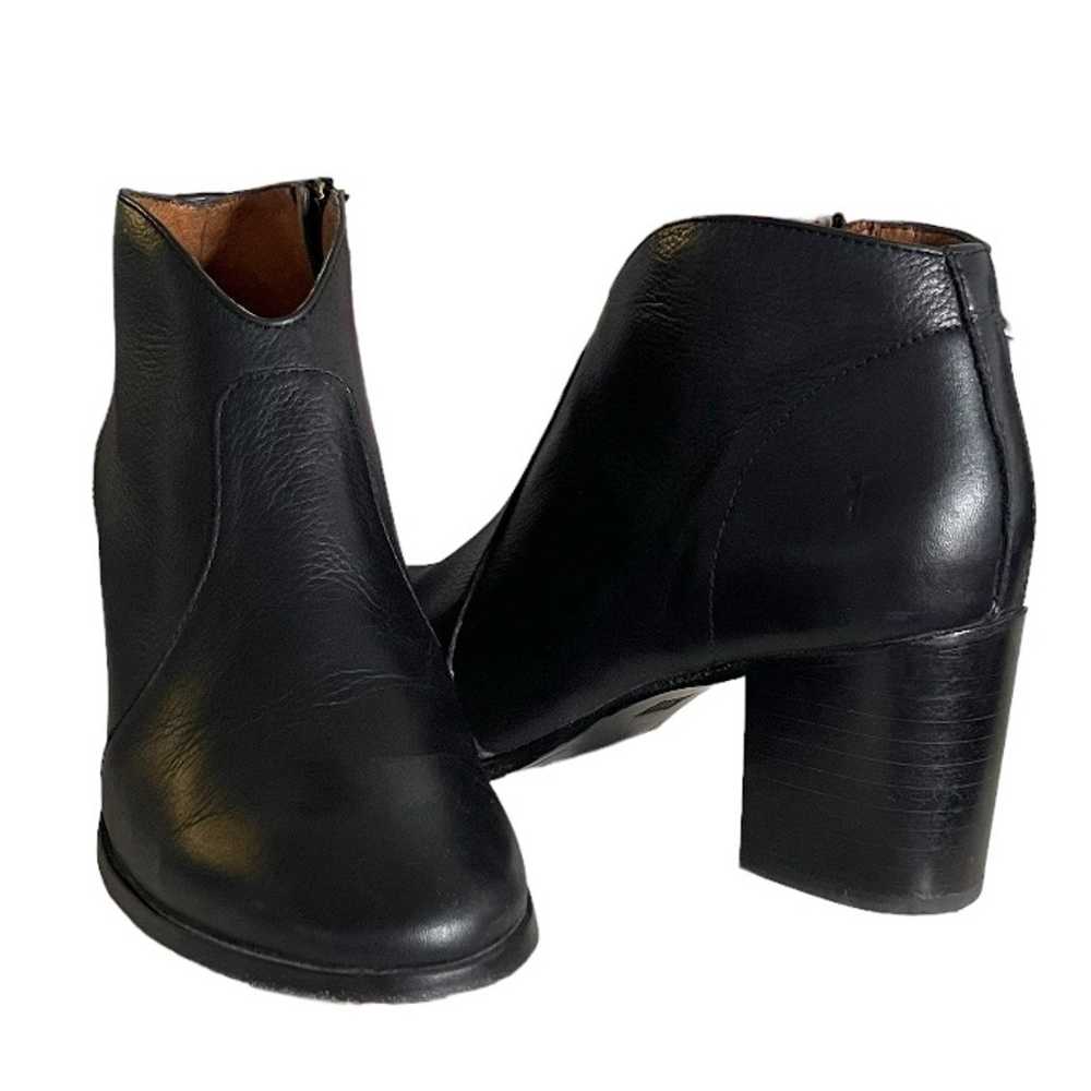 FRYE Black Leather Boots NORA Ankle Booties Side … - image 9