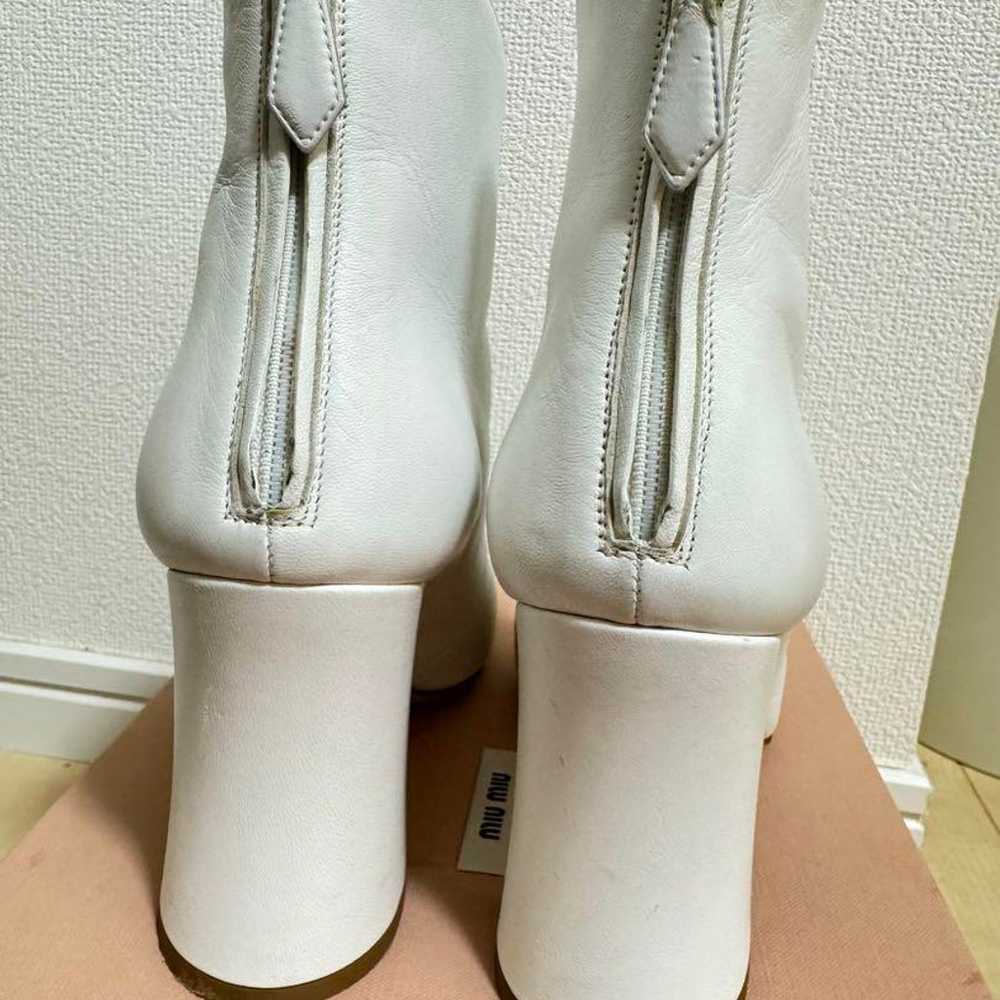 miumiu Lace-up Short Boots Size 36 White - image 3