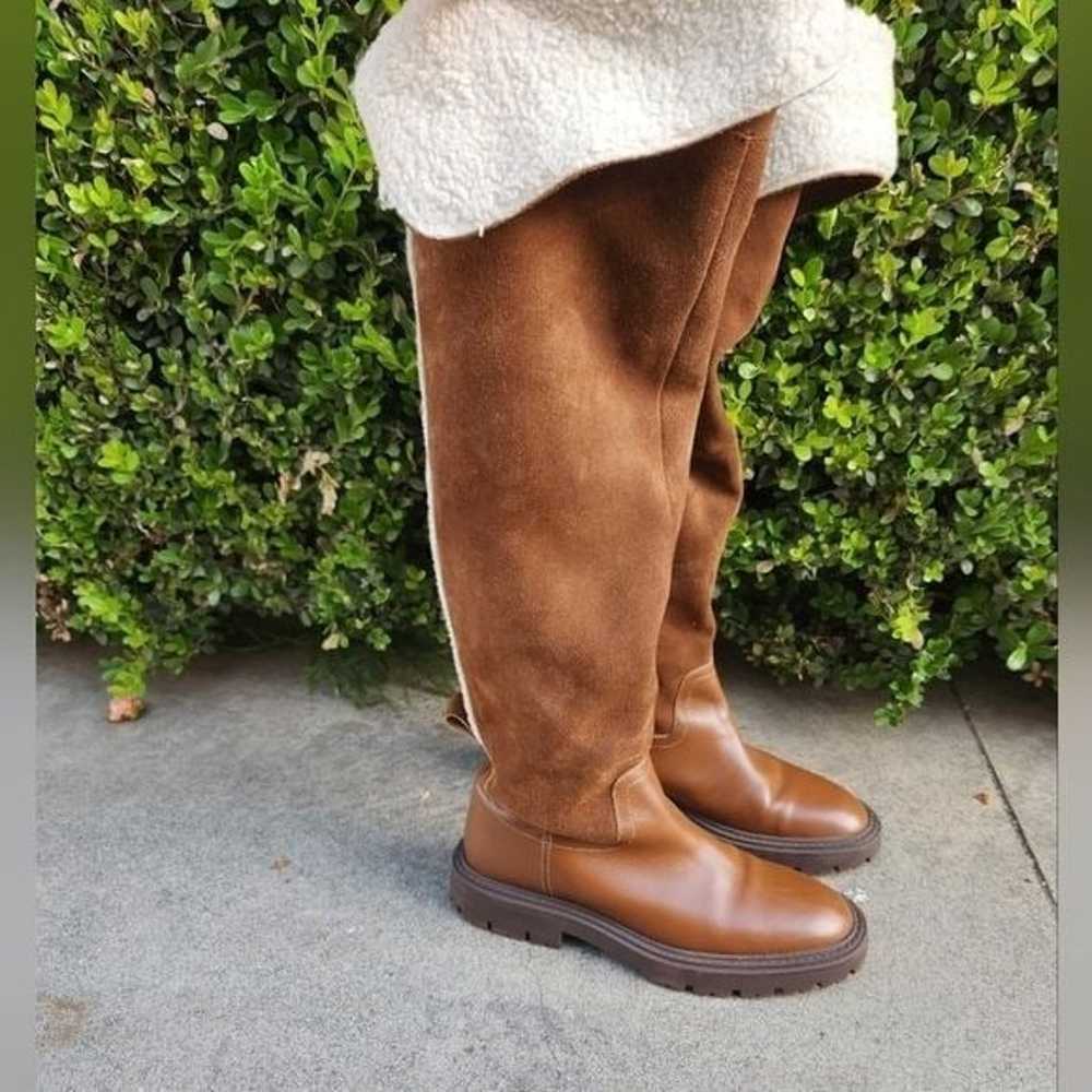 ZARA Over The Knee Boots with Fleece Trim - image 6