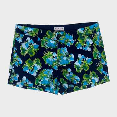 Merona Shorts Blue Green Floral Womens Size 6 - image 1