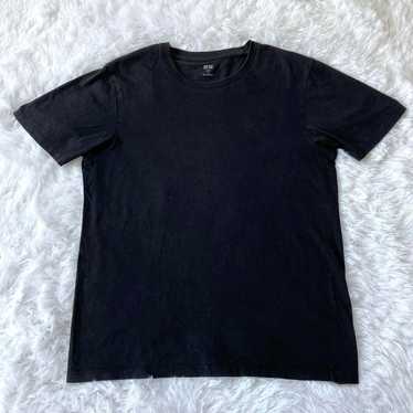 UNIQLO T-shirt Black Plain Crew Neck Men's 4145 - image 1