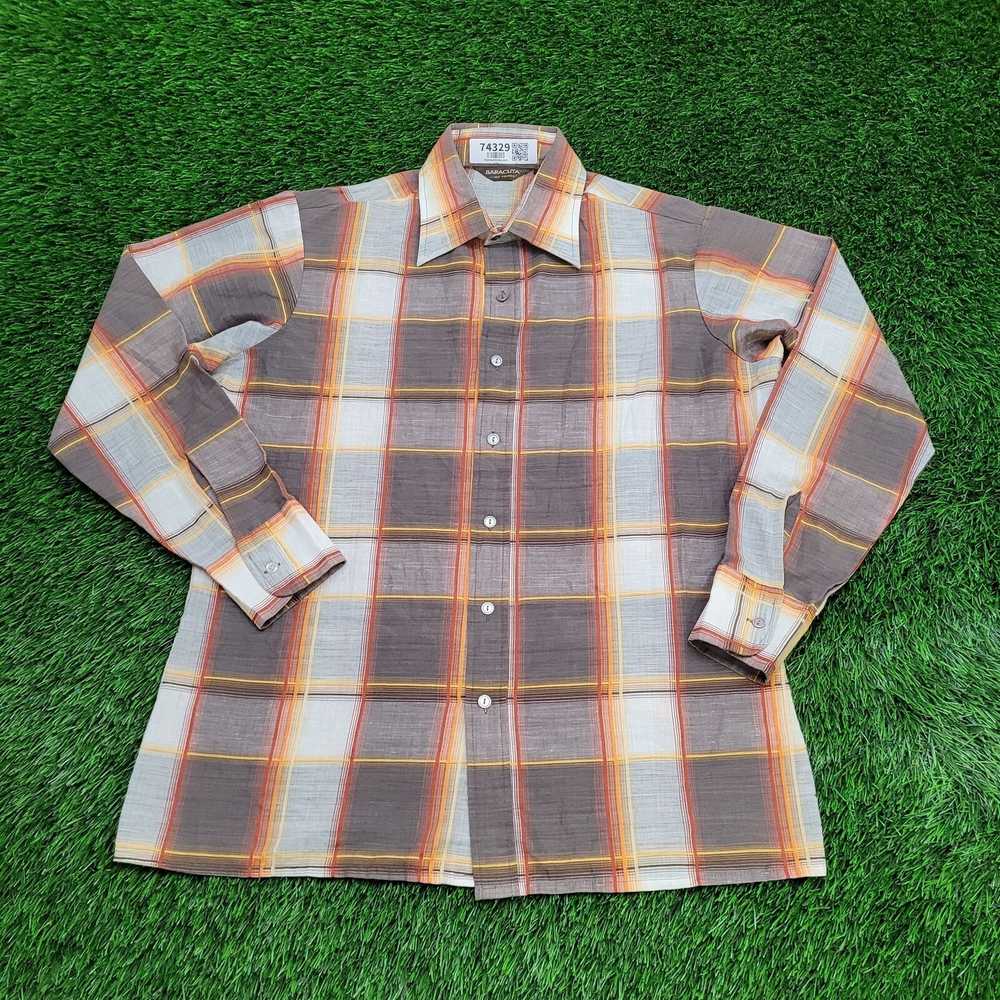 Van Heusen Vintage 80s Baracuta Plaid Button Shir… - image 1