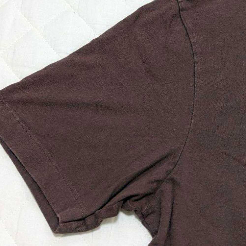 00s Vintage OLD NAVY Plain Pocket T-shirt M Brown - image 4