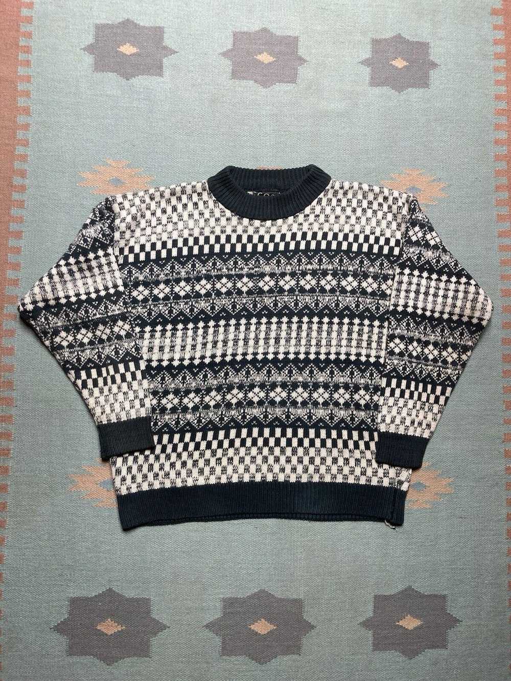 Streetwear × Vintage VTG sweater ramie knit heavy… - image 1