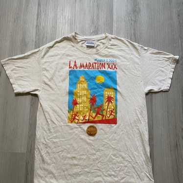 Vintage Y2K Los Angeles Marathon t shirt  2004 dat