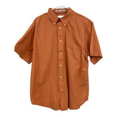 Zinc ZINC Orange Chambray Short Sleeve Button Fron