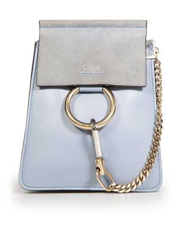 Chloe Blue Leather Mini Faye Top Handle Bag