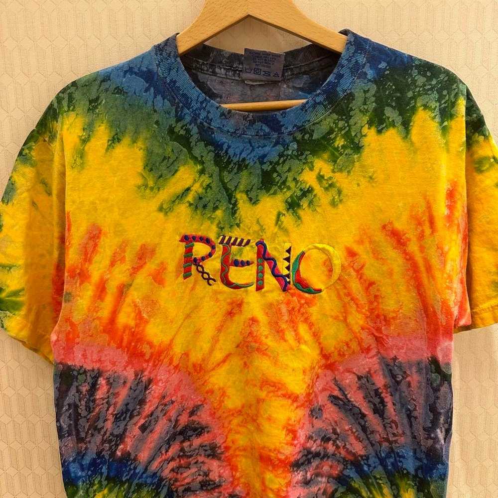 Vintage tie-dye embroidered unisex T-shirt from t… - image 1