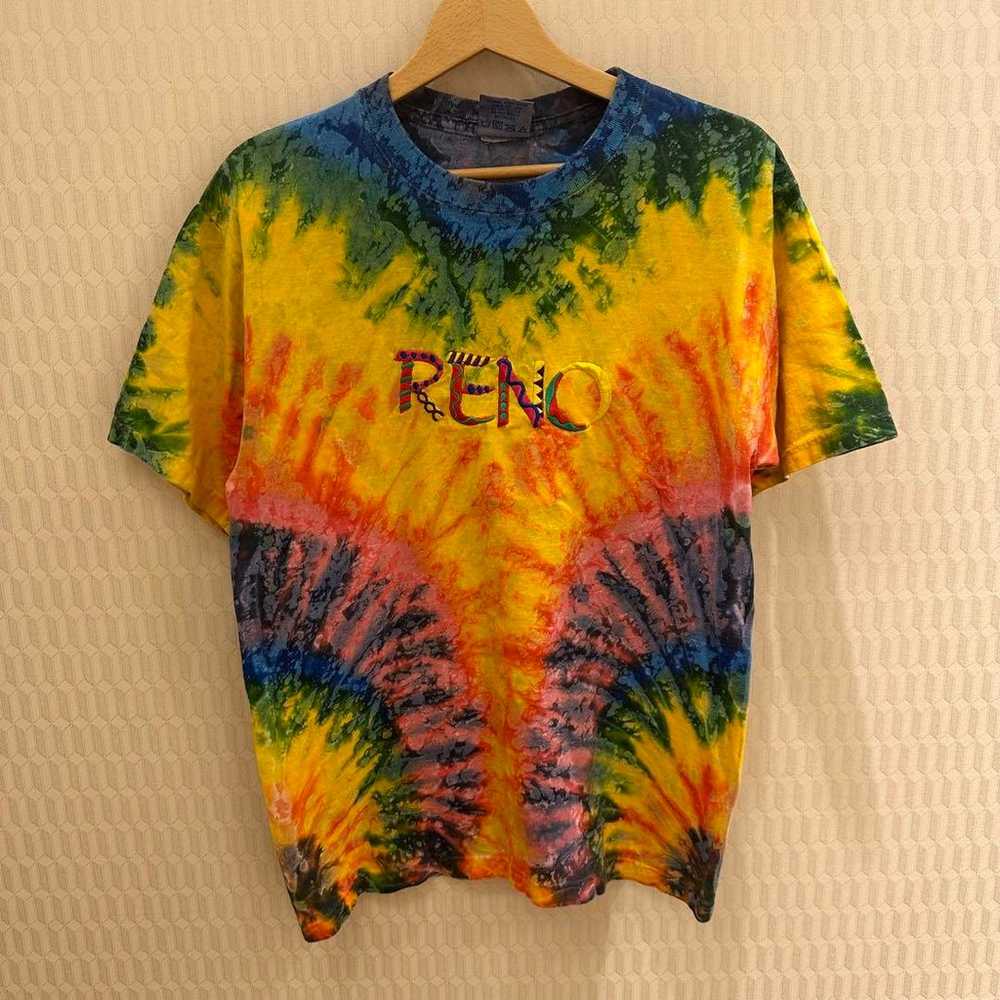 Vintage tie-dye embroidered unisex T-shirt from t… - image 2