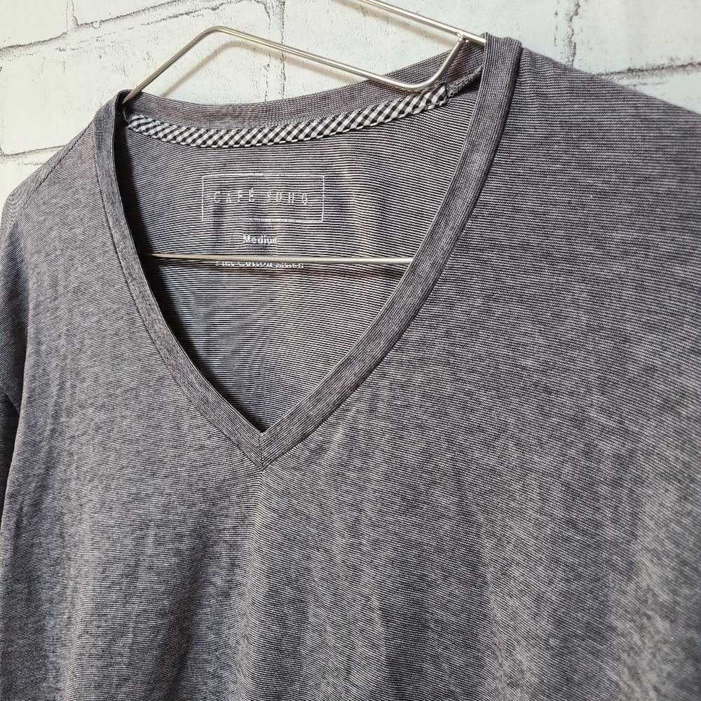 CAFE SOHO Men's Long T-shirt V-Neck Grey Size M S… - image 4