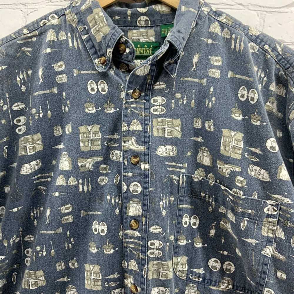 Vintage Great Northwest GNW Camp Shirt Button up … - image 2